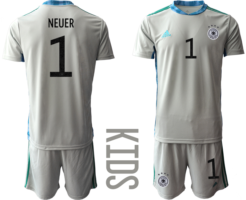 Youth 2021 European Cup Germany grey goalkeeper #1 Soccer Jersey->germany jersey->Soccer Country Jersey